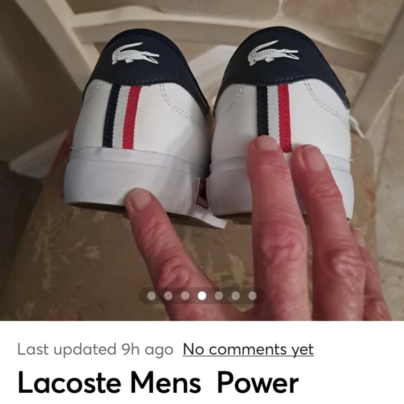 Lacoste Mens Power Court Tri Color Leather Sneaker Sz9.5 EUC - Picture 4 of 8